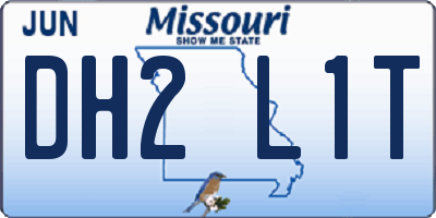 MO license plate DH2L1T