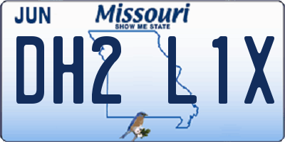 MO license plate DH2L1X