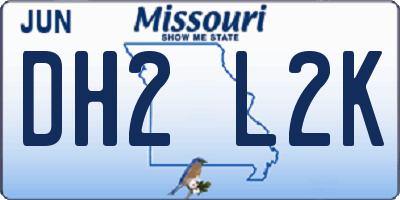 MO license plate DH2L2K