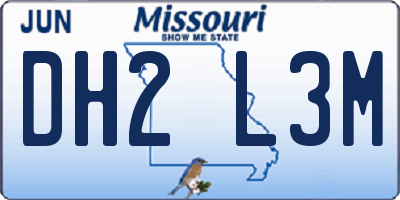 MO license plate DH2L3M