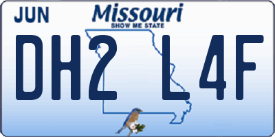 MO license plate DH2L4F
