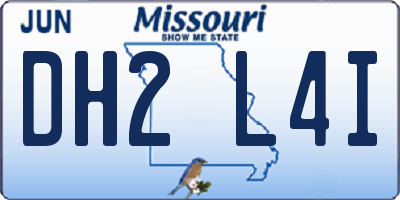MO license plate DH2L4I