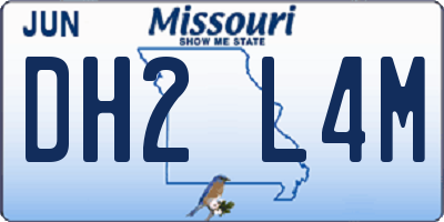 MO license plate DH2L4M