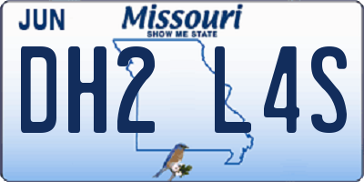 MO license plate DH2L4S