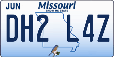 MO license plate DH2L4Z