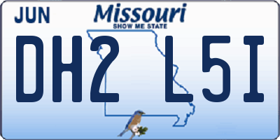 MO license plate DH2L5I
