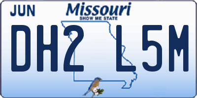MO license plate DH2L5M