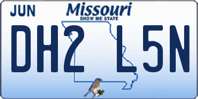 MO license plate DH2L5N