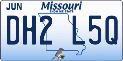 MO license plate DH2L5Q