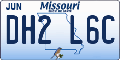 MO license plate DH2L6C