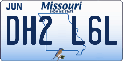 MO license plate DH2L6L