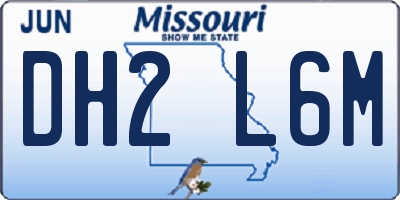 MO license plate DH2L6M
