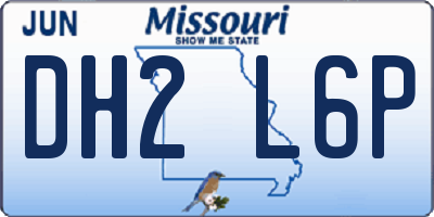 MO license plate DH2L6P