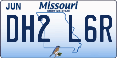 MO license plate DH2L6R