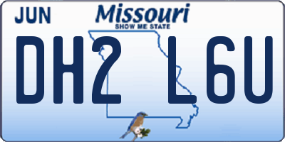 MO license plate DH2L6U