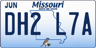 MO license plate DH2L7A