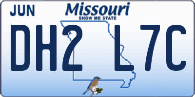 MO license plate DH2L7C