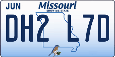MO license plate DH2L7D