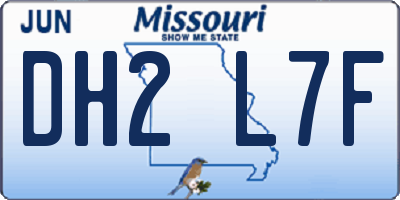 MO license plate DH2L7F
