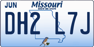 MO license plate DH2L7J