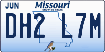 MO license plate DH2L7M