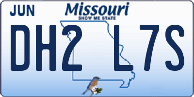 MO license plate DH2L7S