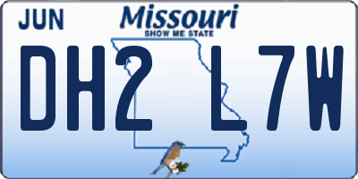 MO license plate DH2L7W
