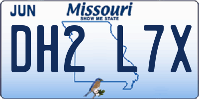 MO license plate DH2L7X