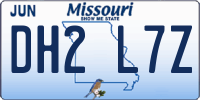 MO license plate DH2L7Z
