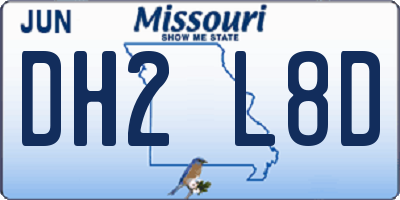 MO license plate DH2L8D