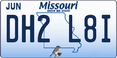 MO license plate DH2L8I