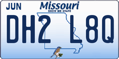 MO license plate DH2L8Q