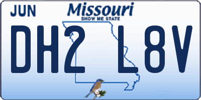 MO license plate DH2L8V