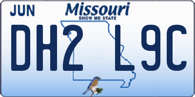 MO license plate DH2L9C