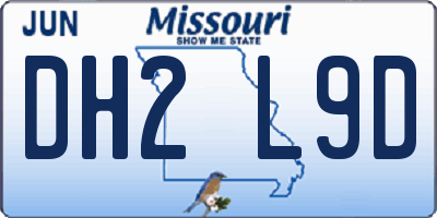 MO license plate DH2L9D