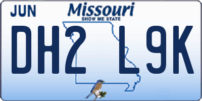 MO license plate DH2L9K