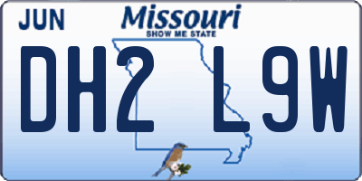 MO license plate DH2L9W