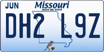 MO license plate DH2L9Z