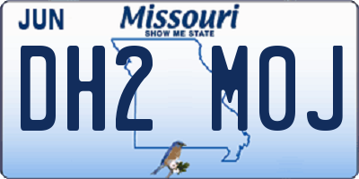 MO license plate DH2M0J