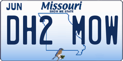 MO license plate DH2M0W