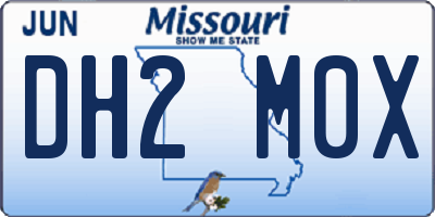 MO license plate DH2M0X