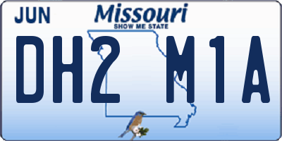 MO license plate DH2M1A