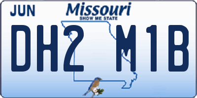 MO license plate DH2M1B
