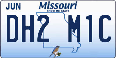 MO license plate DH2M1C