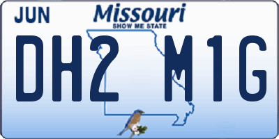 MO license plate DH2M1G