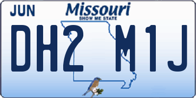 MO license plate DH2M1J