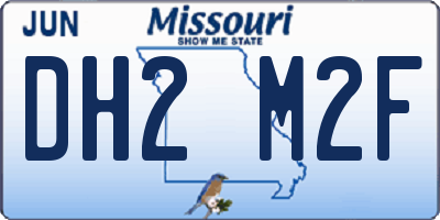 MO license plate DH2M2F