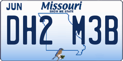 MO license plate DH2M3B