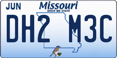 MO license plate DH2M3C