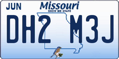 MO license plate DH2M3J